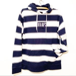 VANS Hoodie Blue & White Striped Size Small